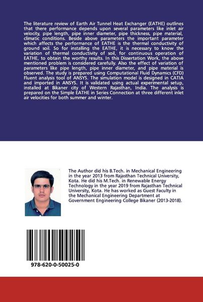 Produktbild: Study of Earth air tunnel heat exchanger using ANSYS