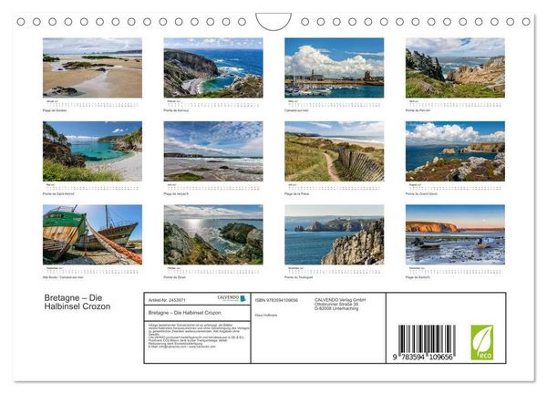 Produktbild: Bretagne &ndash; Die Halbinsel Crozon (Wandkalender 2027 DIN A4 quer), CALVENDO Monatskalender