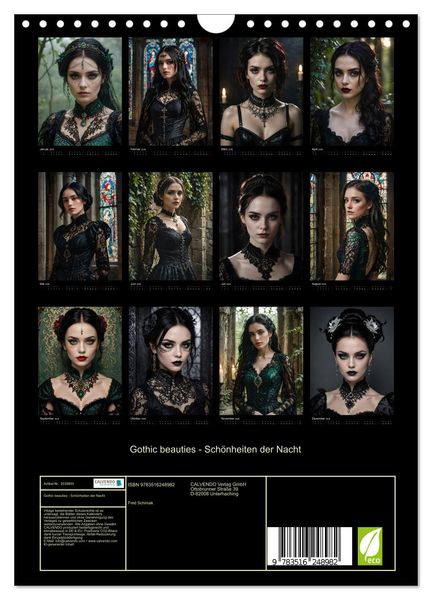 Produktbild: Gothic beauties - Sch&ouml;nheiten der Nacht (Wandkalender 2026 DIN A4 hoch), CALVENDO Monatskalender