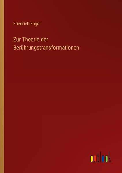 Produktbild: Zur Theorie der Ber&uuml;hrungstransformationen