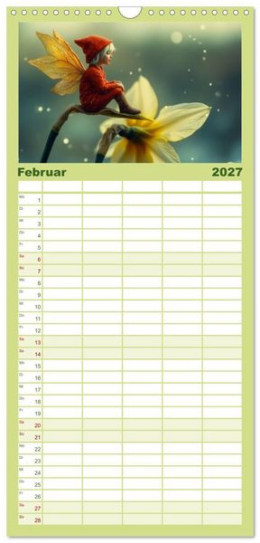Produktbild: Familienplaner 2027 - Niedliche Naturwesen mit 5 Spalten (Wandkalender, 21 x 45 cm) CALVENDO