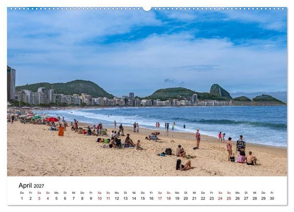Produktbild: Rio de Janeiro - Kontraste. Farben. Licht (hochwertiger Premium Wandkalender 2027 DIN A2 quer), Kunstdruck in Hochglanz