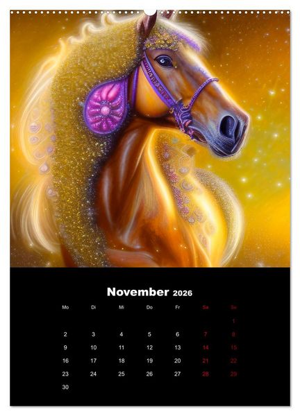 Produktbild: Pferde im goldenen Kleid (Wandkalender 2026 DIN A2 hoch), CALVENDO Monatskalender