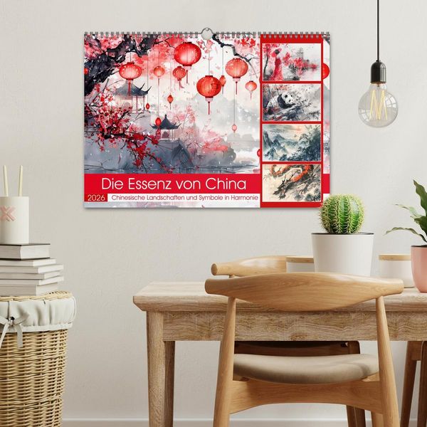 Produktbild: Die Essenz von China - Chinesische Landschaften und Symbole in Harmonie (Wandkalender 2026 DIN A3 quer), CALVENDO Monatskalender