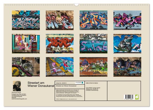 Produktbild: Streetart am Wiener Donaukanal (Wandkalender 2026 DIN A2 quer), CALVENDO Monatskalender