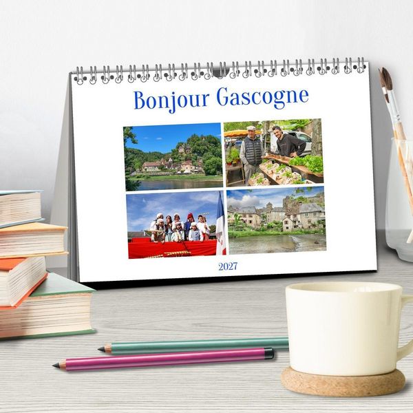 Produktbild: Bonjour Gascogne (Tischkalender 2027 DIN A5 quer), CALVENDO Monatskalender