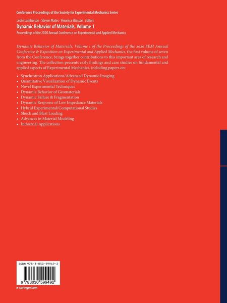 Produktbild: Dynamic Behavior of Materials, Volume 1