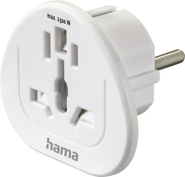 Produktbild: Hama 00223455 Reiseadapter Reiseadapter Typ E und F, 3-polig, universal, Welt nach Europa, Wei&szlig;