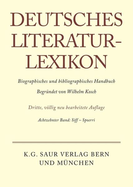 Produktbild: Deutsches Literatur-Lexikon / Siff - Spoerri