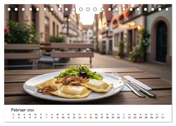 Produktbild: Schw&auml;bischer Maultaschen-Kalender (Tischkalender 2026 DIN A5 quer), CALVENDO Monatskalender