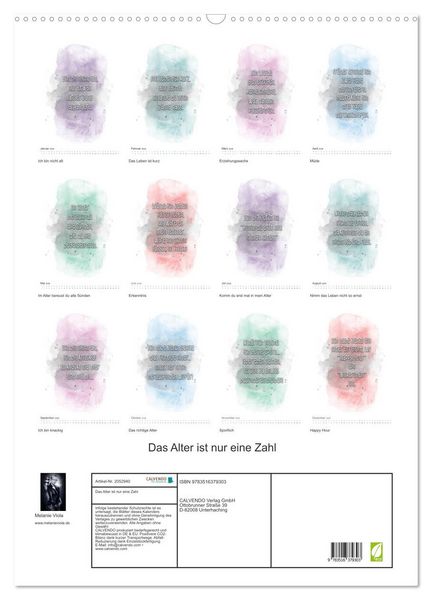 Produktbild: Das Alter ist nur eine Zahl (Wandkalender 2026 DIN A2 hoch), CALVENDO Monatskalender