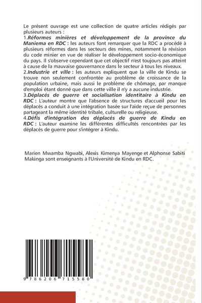 Produktbild: La Province Du Maniema En Rdc Et Ses Defis Socio Economiques