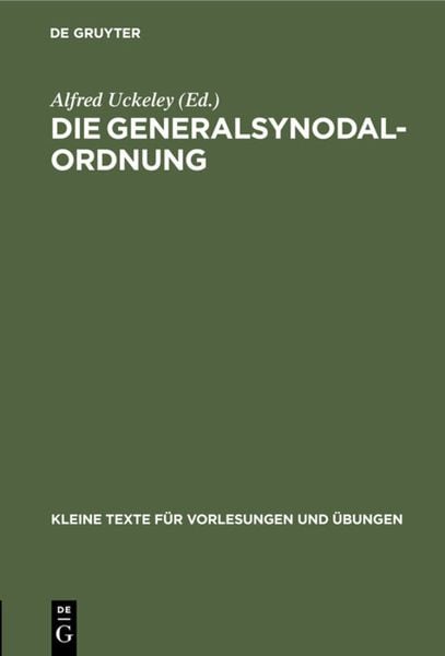 Produktbild: Die Generalsynodal-Ordnung