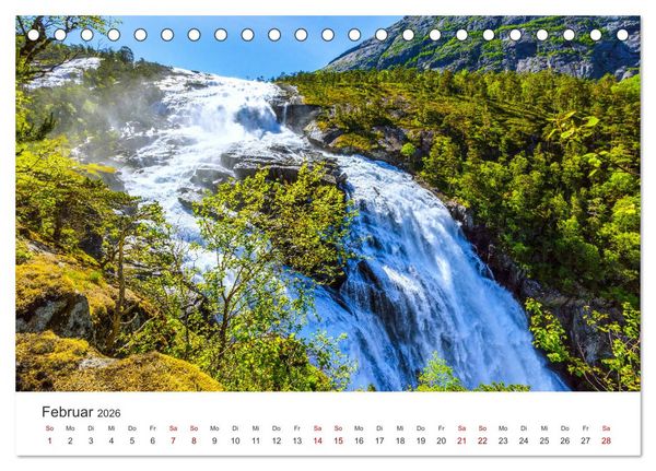 Produktbild: Wasserf&auml;lle in Norwegen (Tischkalender 2026 DIN A5 quer), CALVENDO Monatskalender