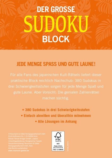 Produktbild: Der große Sudokublock Band 10