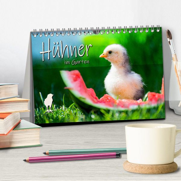 Produktbild: H&uuml;hner im Garten (Tischkalender 2026 DIN A5 quer), CALVENDO Monatskalender