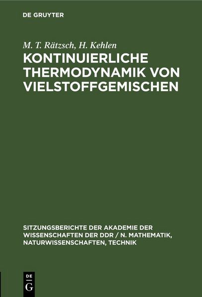 Produktbild: Kontinuierliche Thermodynamik von Vielstoffgemischen