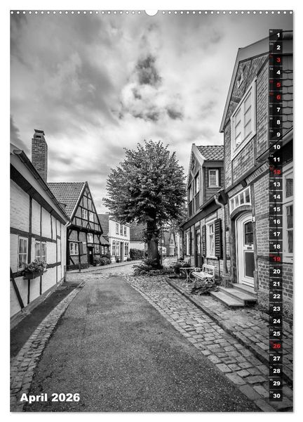 Produktbild: L&Uuml;BECK Monochrome Momente (hochwertiger Premium Wandkalender 2026 DIN A2 hoch), Kunstdruck in Hochglanz