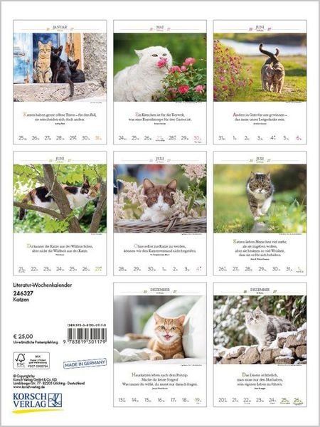 Produktbild: Literaturkalender Katzen 2027