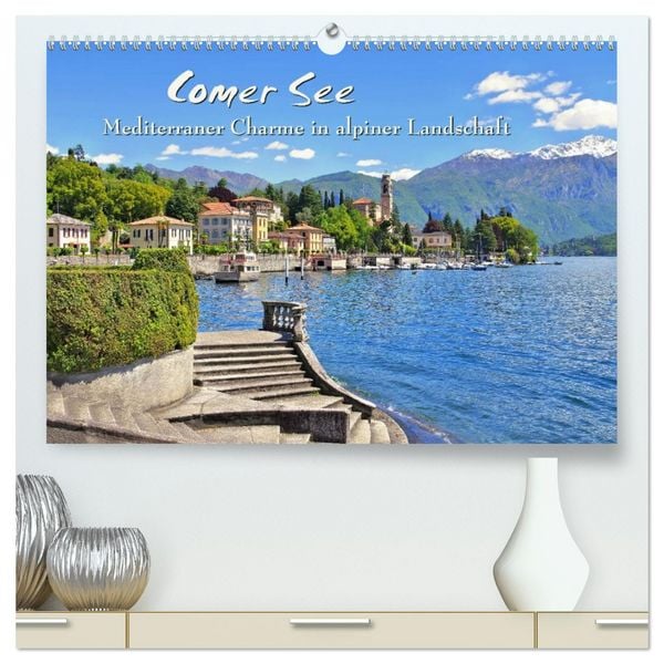 Produktbild: Comer See - Mediterraner Charme in alpiner Landschaft (hochwertiger Premium Wandkalender 2026 DIN A2 quer), Kunstdruck in Hochglanz