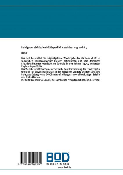 Produktbild: Das s&auml;chsische Artillerie-Korps