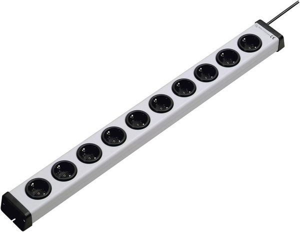 Produktbild: Ehmann 0200x00102301 Steckdosenleiste 10fach Grau Schutzkontakt 1St.