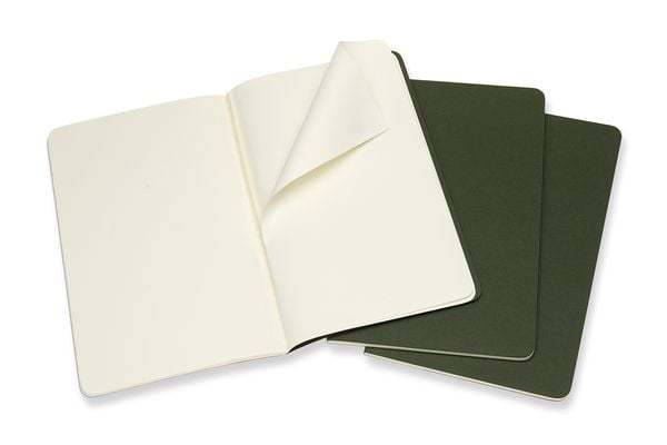 Produktbild: MOLESKINE CAHIER L/A5, 3ER SET, BLANKO, KARTONEINBAND, MYRTENGR&Uuml;N