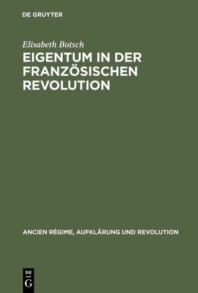 Produktbild: Eigentum in der Franz&ouml;sischen Revolution