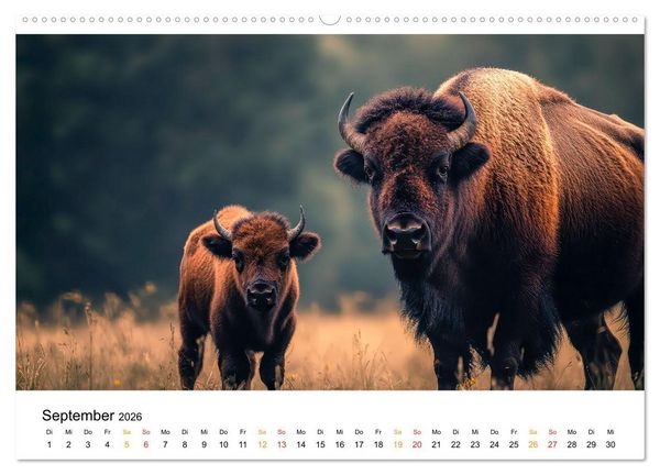 Produktbild: B&uuml;ffel - Ikonen der Wildnis (Wandkalender 2026 DIN A2 quer), CALVENDO Monatskalender