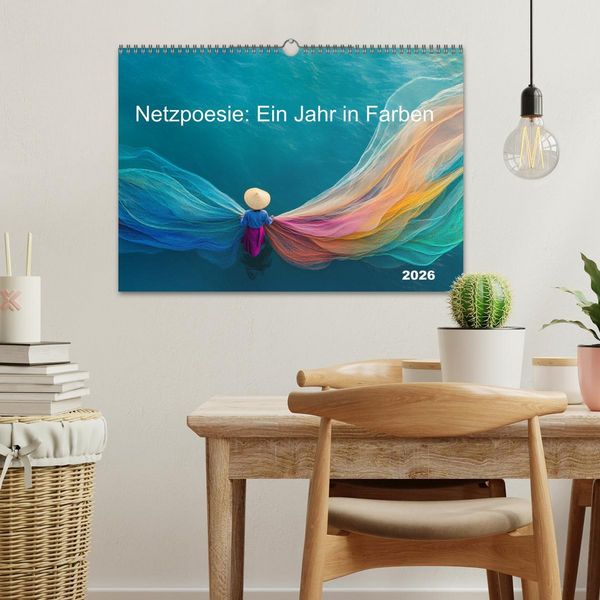 Produktbild: Netzpoesie: Ein Jahr in Farben (Wandkalender 2026 DIN A3 quer), CALVENDO Monatskalender