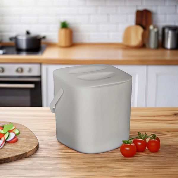 Produktbild: Abfallsammler Mod. Conny, grau, Kunststoff, 3L, 18x18x19 cm, herausnehmbares Sieb,