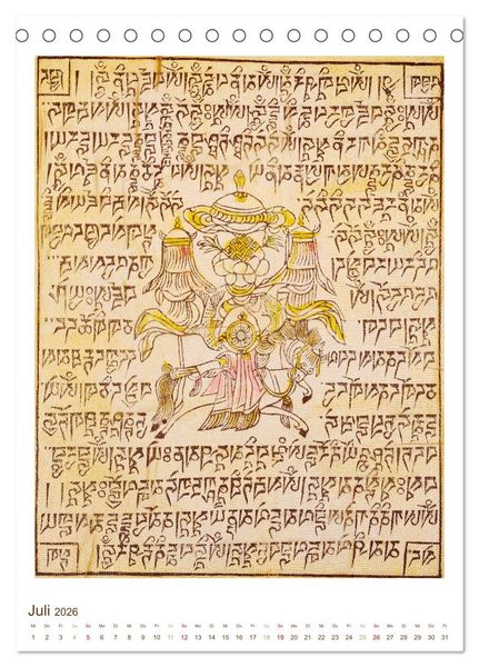 Produktbild: Mit Buddha durchs Jahr: historische Zeichnungen (Tischkalender 2026 DIN A5 hoch), CALVENDO Monatskalender