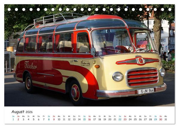 Produktbild: Omnibusse von heute und fr&uuml;her (Tischkalender 2026 DIN A5 quer), CALVENDO Monatskalender