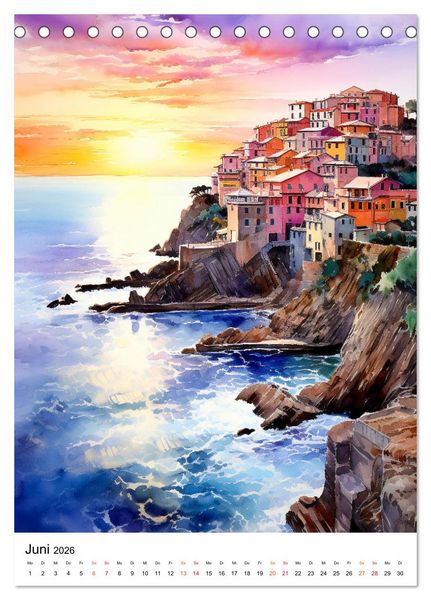 Produktbild: Italienische Riviera - wundersch&ouml;ne K&uuml;ste (Tischkalender 2026 DIN A5 hoch), CALVENDO Monatskalender