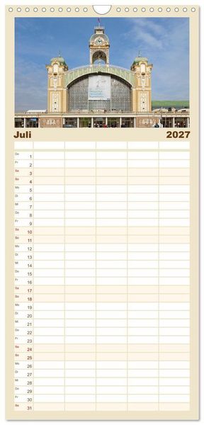 Produktbild: Familienplaner 2027 - Goldenes Prag mit 5 Spalten (Wandkalender, 21 x 45 cm) CALVENDO