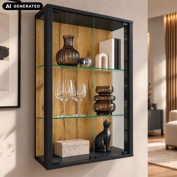 Produktbild: Wandvitrine H&auml;ngevitrine Glasvitrine Glas Udina M