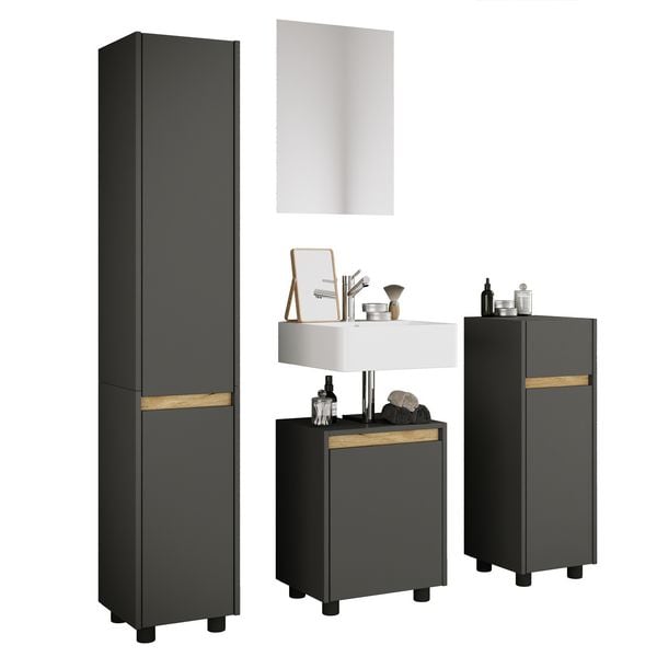 Produktbild: 4-tlg. Badm&ouml;bel Set Komplett Badschrank Cosila M