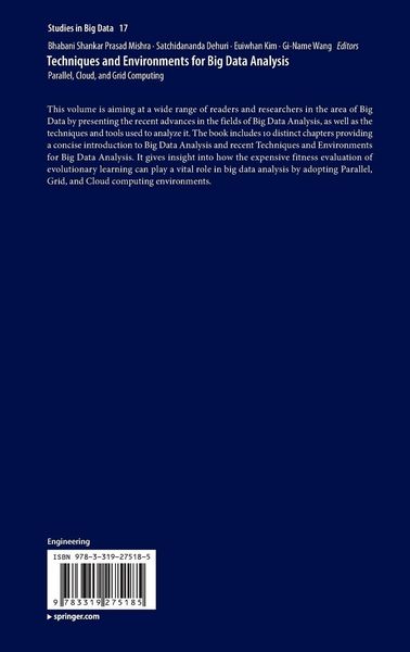 Produktbild: Techniques and Environments for Big Data Analysis