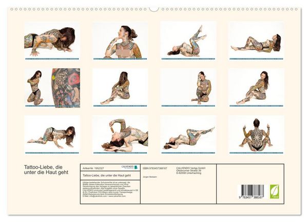 Produktbild: Tattoo-Liebe, die unter die Haut geht (hochwertiger Premium Wandkalender 2026 DIN A2 quer), Kunstdruck in Hochglanz