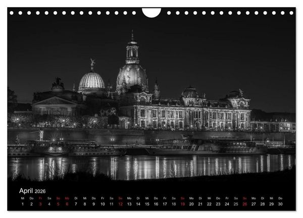 Produktbild: Dresden - Elbflorenz bei Nacht (Wandkalender 2026 DIN A4 quer), CALVENDO Monatskalender