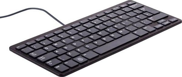 Produktbild: Raspberry Pi&reg; RPI-KEYB (DE)-BLACK/GREY USB Tastatur Deutsch, QWERTZ Schwarz, Grau USB-Hub