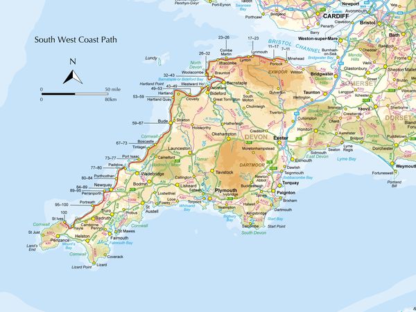 Produktbild: South West Coast Path Map Booklet - Vol 1: Minehead to St Ives