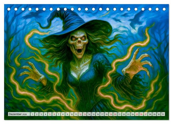 Produktbild: Mystische Hexen - Magische Frauen und finstere N&auml;chte (Tischkalender 2026 DIN A5 quer), CALVENDO Monatskalender