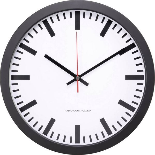 Produktbild: MXP301201 Funk Wanduhr 30mm x 45mm Schwarz