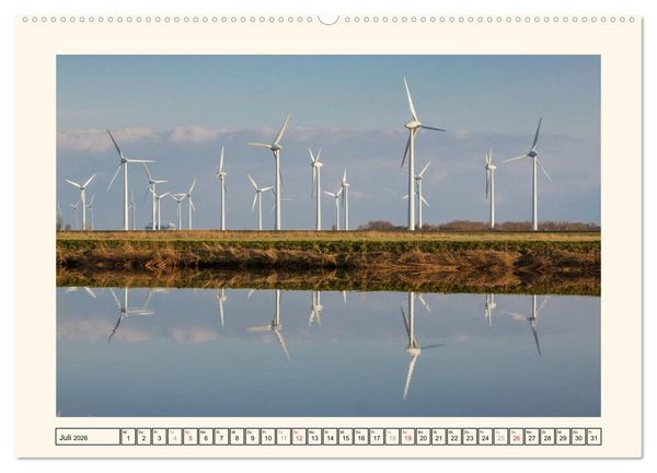 Produktbild: Windkraft in der Landschaft Ostfrieslands (Wandkalender 2026 DIN A2 quer), CALVENDO Monatskalender