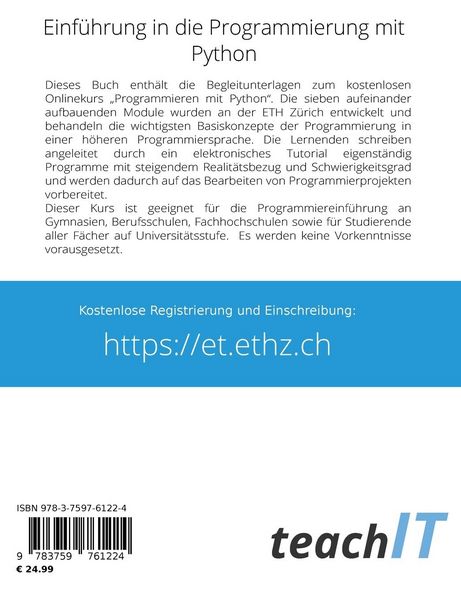 Produktbild: Einf&uuml;hrung in die Programmierung mit Python