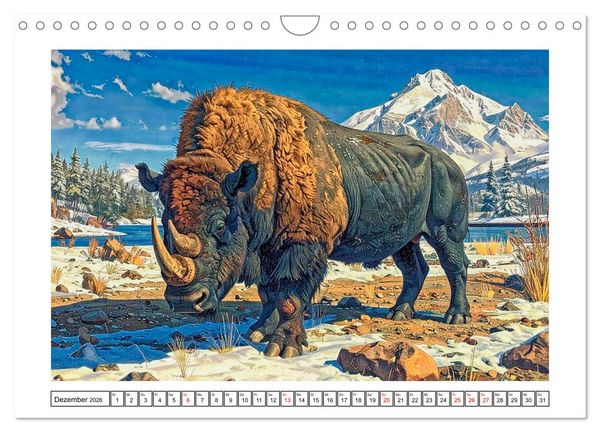 Produktbild: Eiszeitliche Tierwelt (Wandkalender 2026 DIN A4 quer), CALVENDO Monatskalender