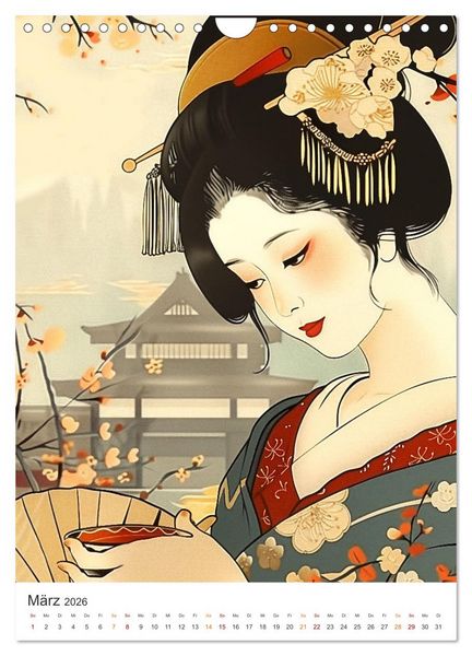 Produktbild: Geisha - Old School Poster Style (Wandkalender 2026 DIN A4 hoch), CALVENDO Monatskalender