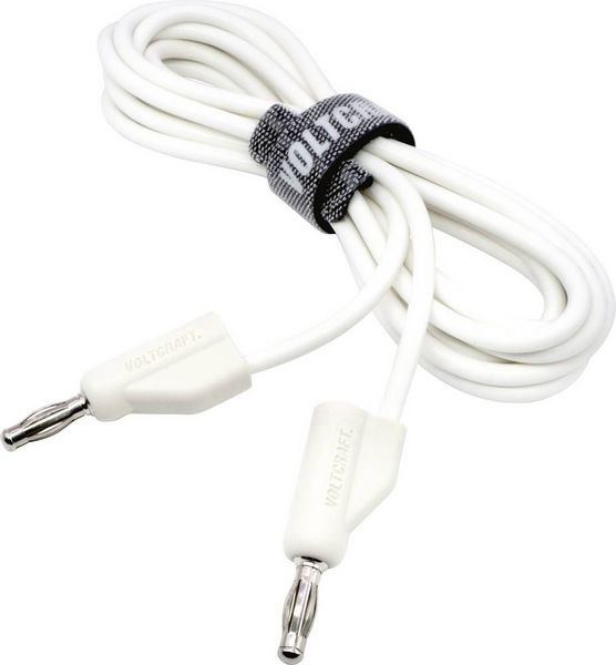 Produktbild: VOLTCRAFT MSB-300 Messleitung Lamellenstecker 4mm Silikon 2.00m Wei&szlig; 1St.