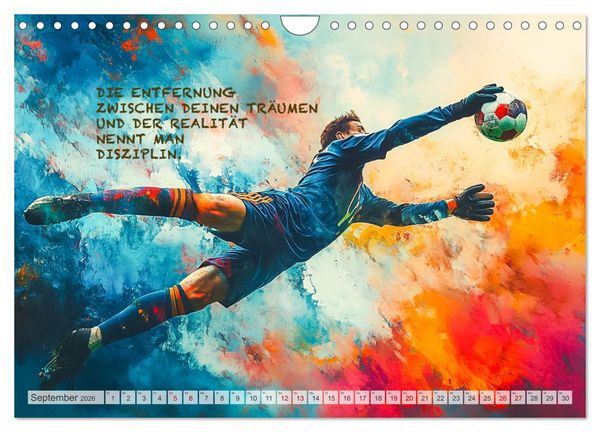 Produktbild: Fu&szlig;ball und Motivation (Wandkalender 2026 DIN A4 quer), CALVENDO Monatskalender